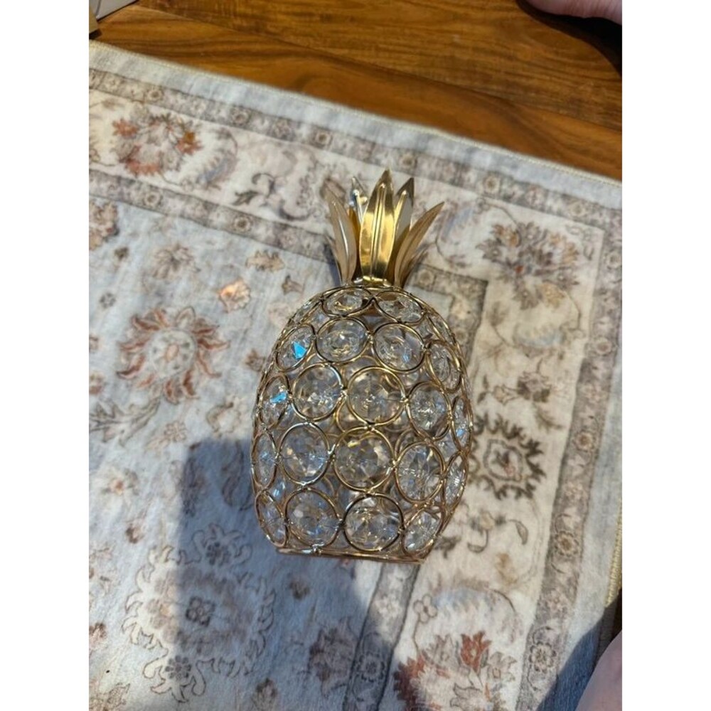 Crystal and Metal Pineapple Decor